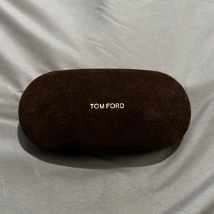 BRAND NEW TOM FORD VELVET DARK BROWN SMALL CLAMSHELL EYEGLASSES SUNGLASSES CASE